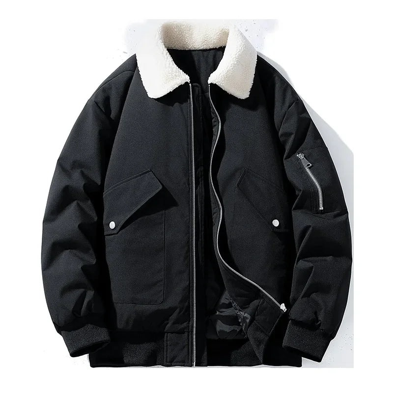 Herren Winter Bomberjacke mit Teddykragen – Modischer Freizeit- und Alltagsbegleiter