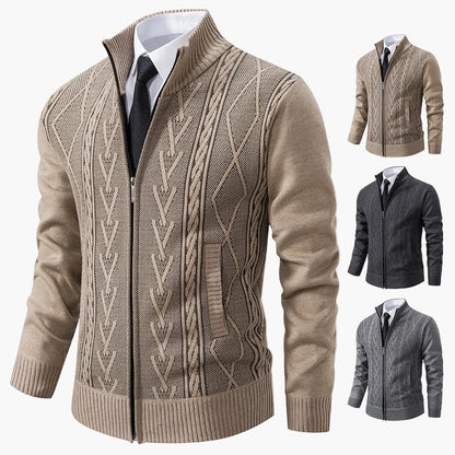 Herren Strickjacke mit Reißverschluss – Eleganter Business Casual Cardigan für Büro und Freizeit