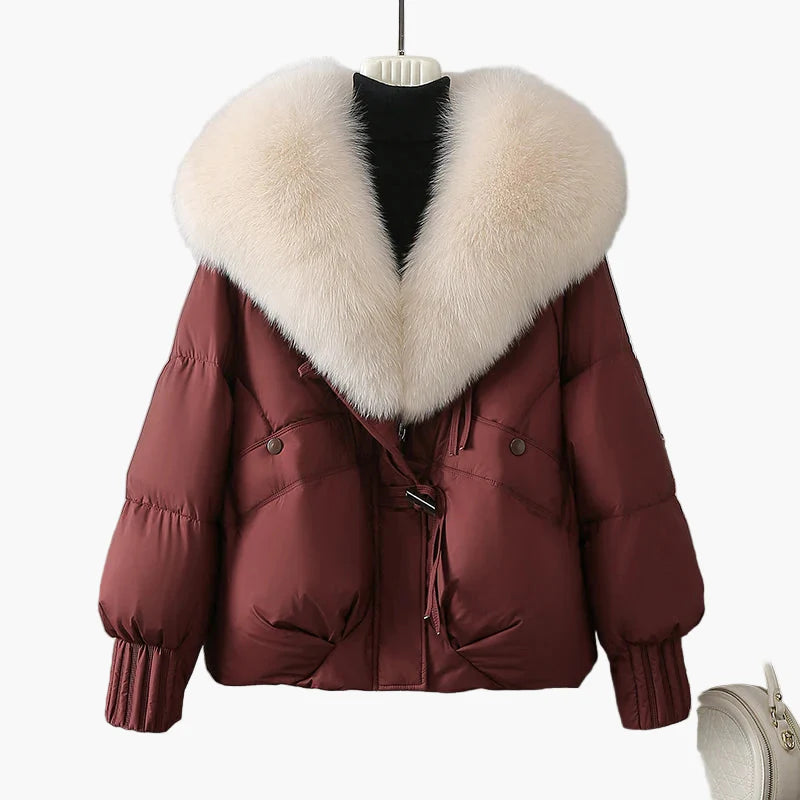 Damen Winterjacke mit großem Kragen – Elegante warme Steppjacke für Freizeit und Alltag
