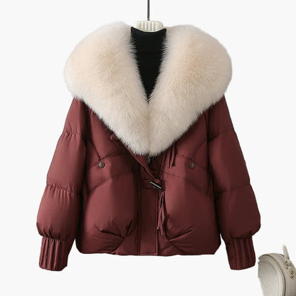 Damen Winterjacke mit großem Kragen – Elegante warme Steppjacke für Freizeit und Alltag