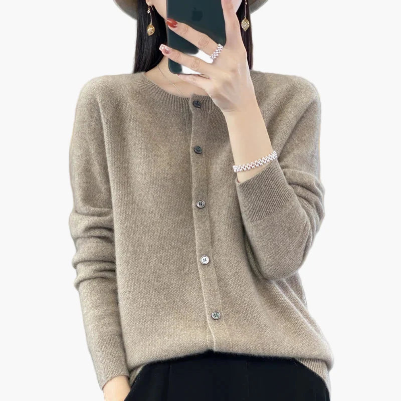 Damen Strickjacke Klassisch Elegant – Cardigan für Alltag und Büro