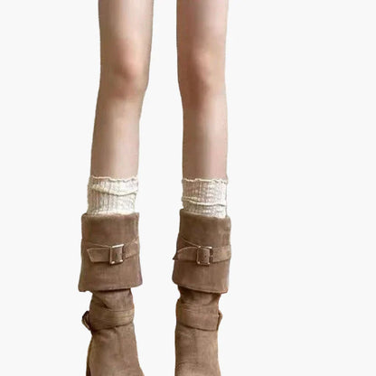 Damen Stiefel mit Blockabsatz und Schnallen – Modische Alltags- & Herbstschuhe