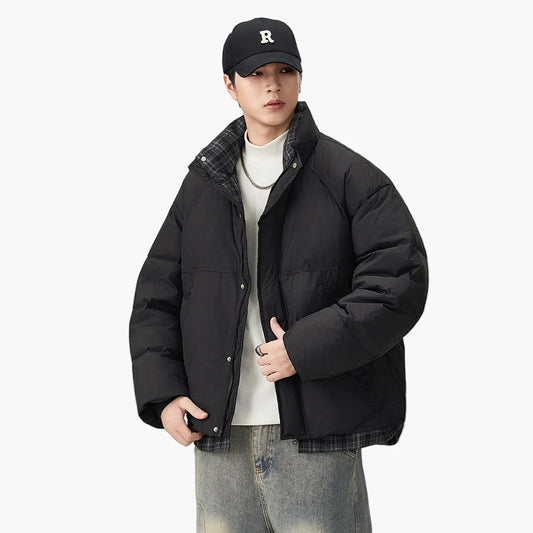 Herren Oversize Pufferjacke im Streetwear-Style – Lässige Übergangsjacke für Alltag & Freizeit
