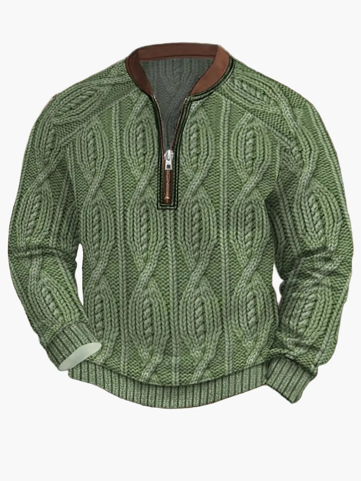 Herren Pullover mit Vintage-Look und halbem Reißverschluss – Stilvoller Freizeit-Sweater für Alltag und Outdoor