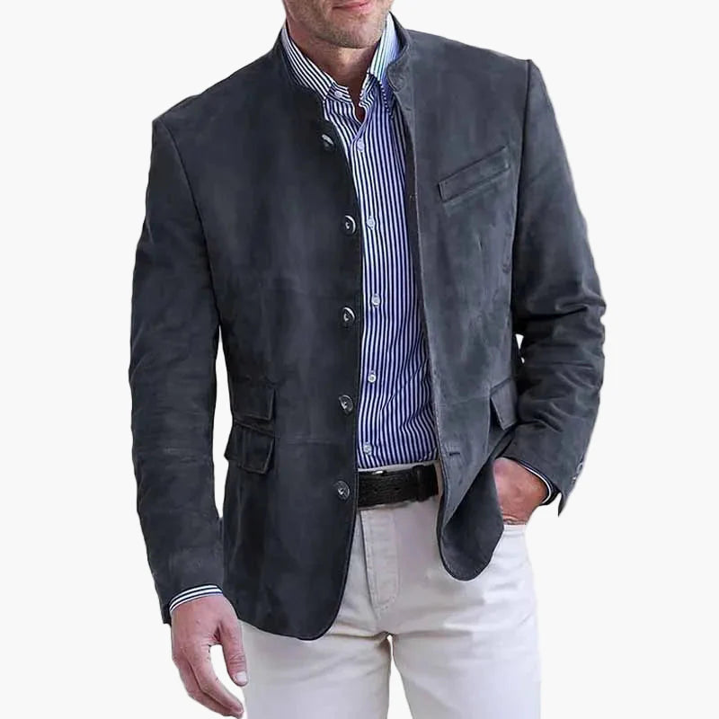 Herren Freizeit Sakko – Moderner Stehkragen Blazer für Business & Alltag