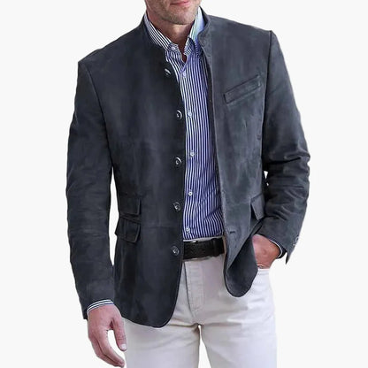 Herren Freizeit Sakko – Moderner Stehkragen Blazer für Business & Alltag