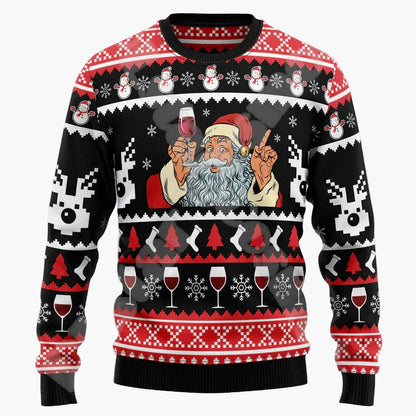 Herren Ugly Christmas Sweater mit Totenkopf und Weihnachtsmütze – Lustiger Pullover für Weihnachten und Winterpartys