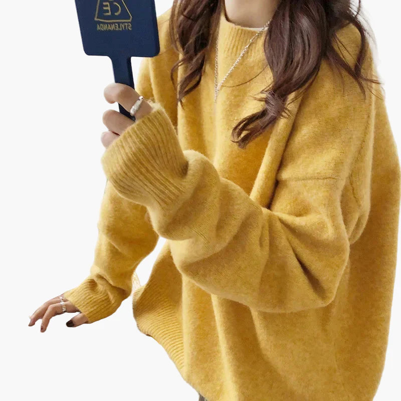 Damen Oversize Pullover Retro Lässig Komfortabel Herbst Winter