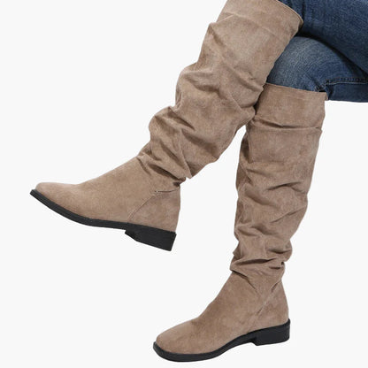 Damen Kniehohe Stiefel im Slouchy-Look für Alltag und Freizeit