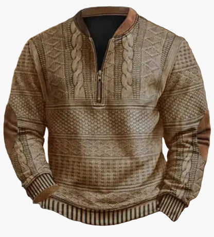 Herren Pullover mit halbem Reißverschluss – Stilvolles Strickdesign für Herbst und Winter