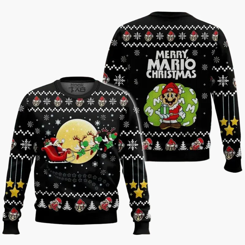 Unisex Retro Gamer Ugly Christmas Sweater – Pixel-Design inspiriert von Videospiel-Klassikern