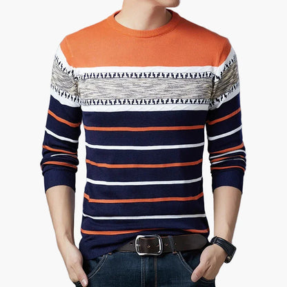 Herren Pullover mit modernem Streifenmuster – Lässiger Strickpullover für Alltag und Freizeit
