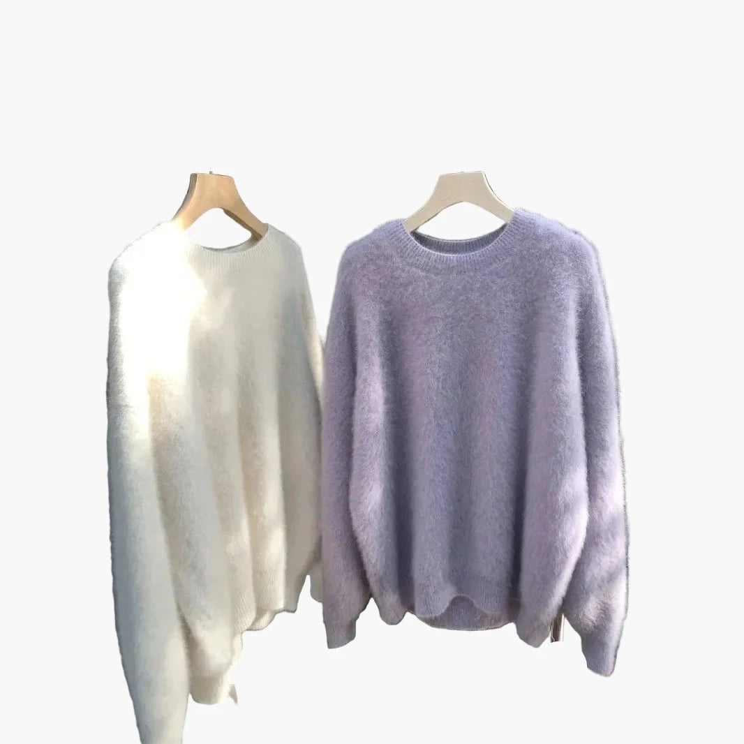 Damen Pullover Lockerer Oversize Style für Herbst und Winter, Modischer Basic Sweater