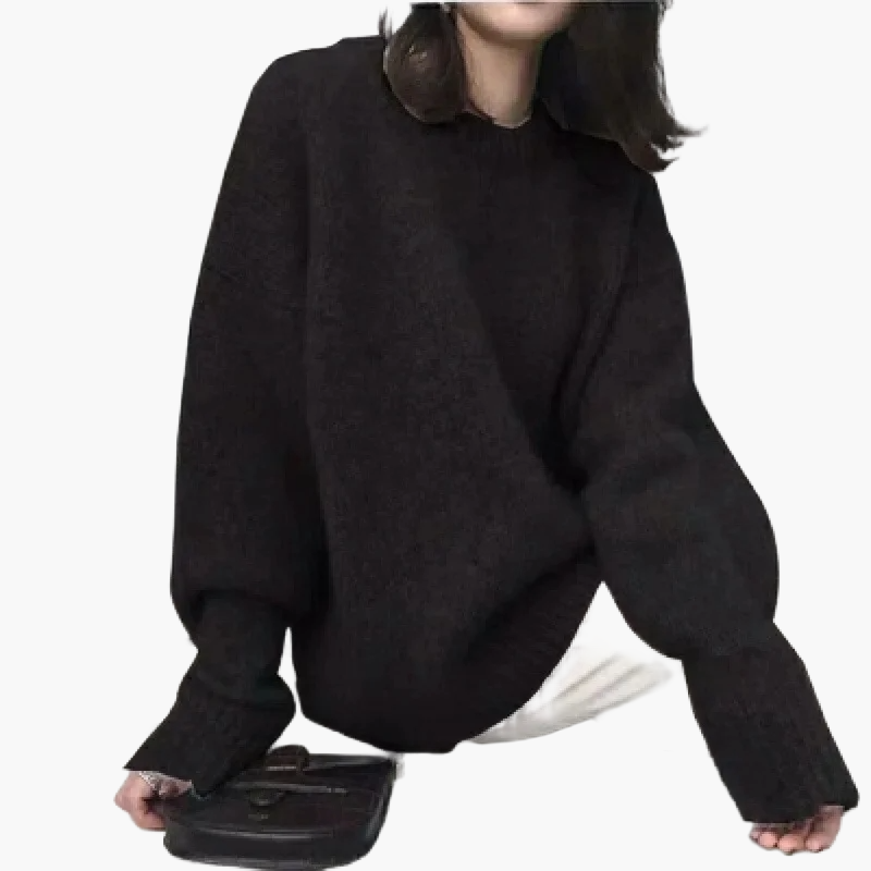 Damen Oversize Pullover im Retro-Stil für Herbst und Winter, ideal für lässige Outfits