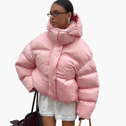 Damen Winter Steppjacke Oversized Streetstyle für Alltag und Freizeit