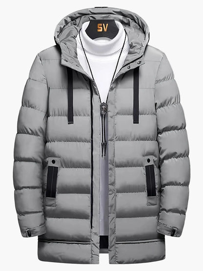 Herren Winter Steppmantel Lang Parka mit Kapuze – Casual Stil für Alltag & Outdoor