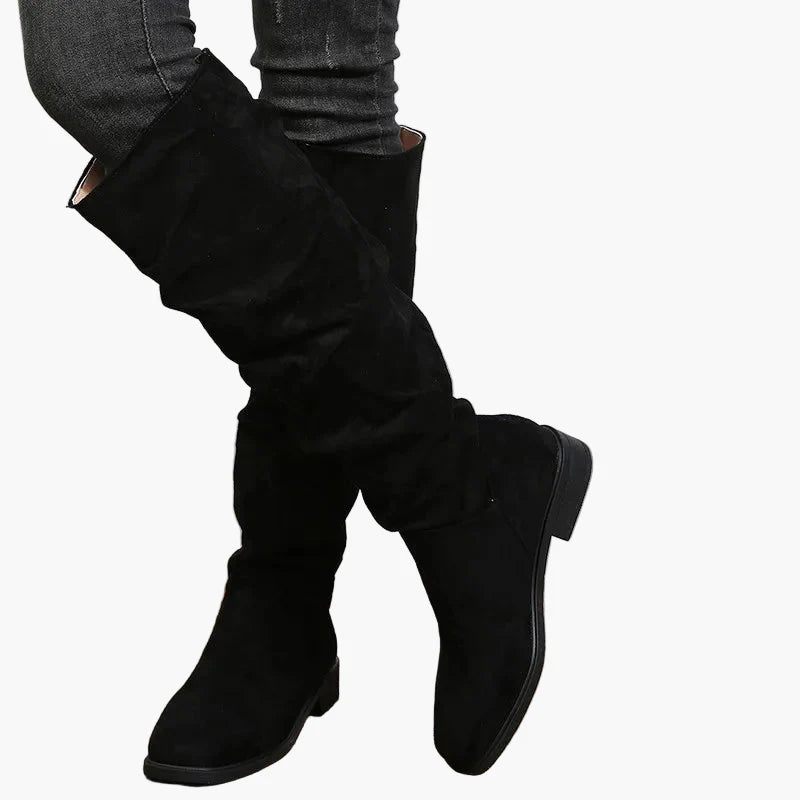 Damen Kniehohe Stiefel im Slouchy-Look für Alltag und Freizeit