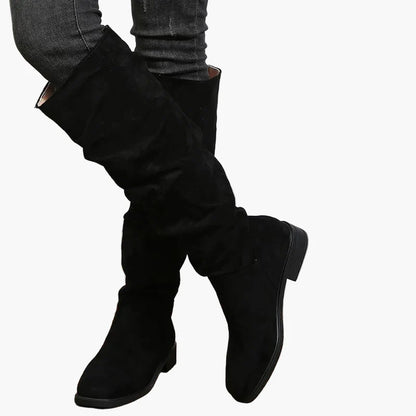 Damen Kniehohe Stiefel im Slouchy-Look für Alltag und Freizeit