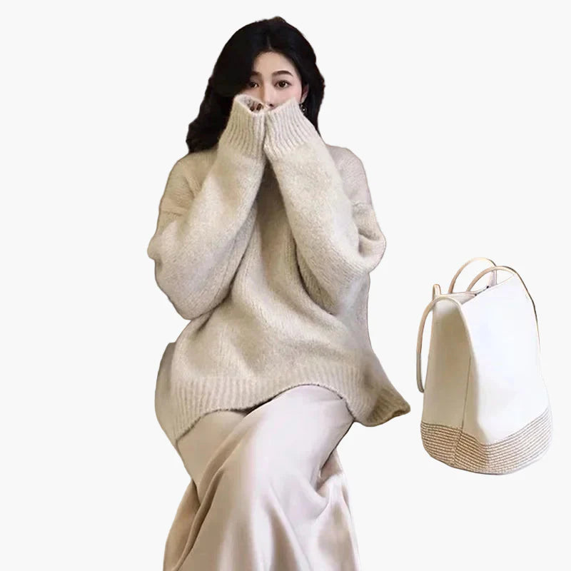 Damen Oversize Pullover im Retro-Stil für Herbst und Winter, ideal für lässige Outfits