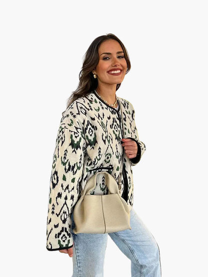 Damen Steppjacke im Boho-Stil – Casual Übergangsjacke mit modernem Muster für Alltag und Freizeit
