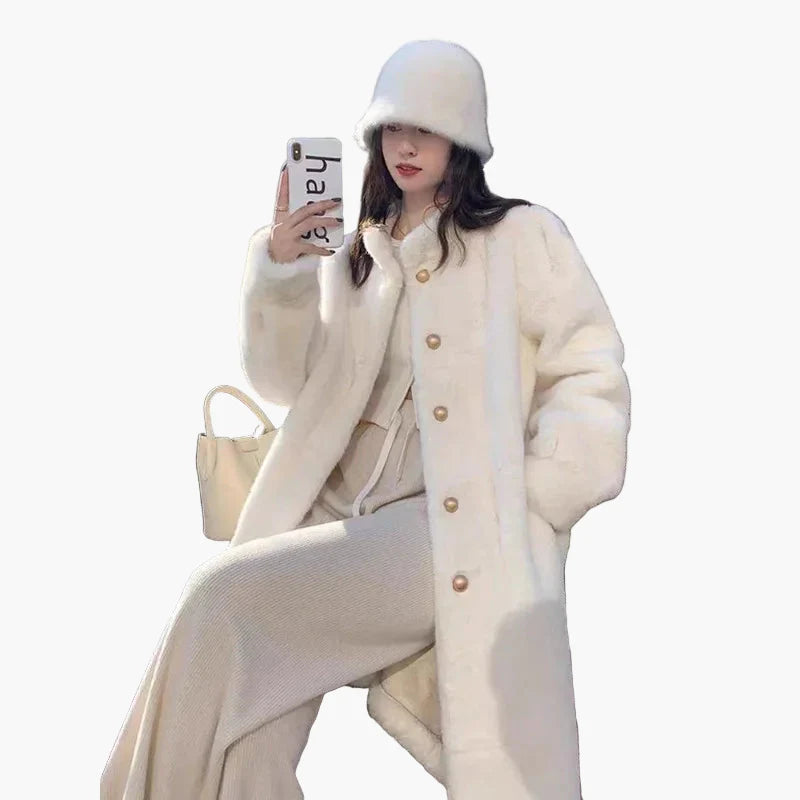 Damen Eleganter Wintermantel mit Knopfleiste – Stilvoller Alltag & Ausgeh-Look