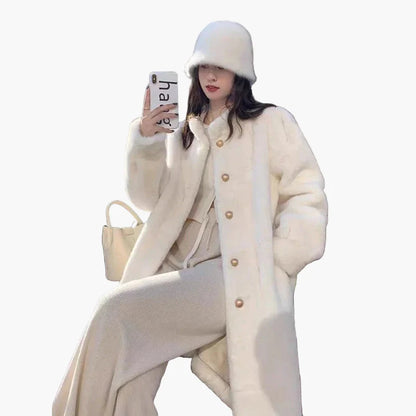 Damen Eleganter Wintermantel mit Knopfleiste – Stilvoller Alltag & Ausgeh-Look