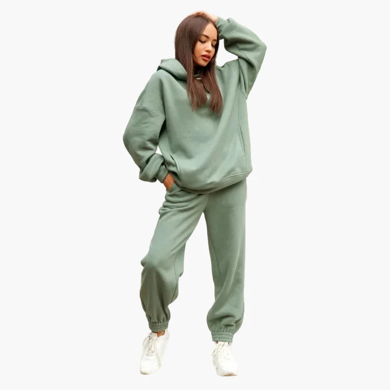 Damen Oversize Freizeit Jogginganzug Set – Hoodie & Jogginghose, Lässig & Bequem für Alltag und Sport