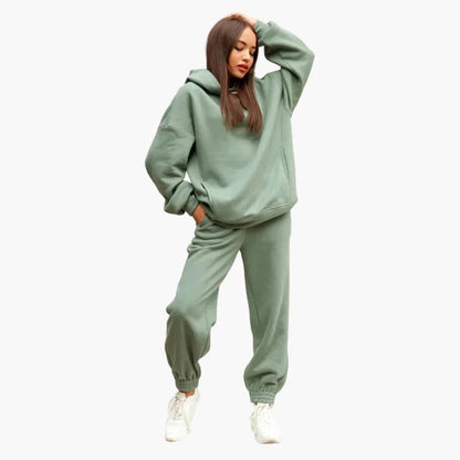 Damen Oversize Freizeit Jogginganzug Set – Hoodie & Jogginghose, Lässig & Bequem für Alltag und Sport
