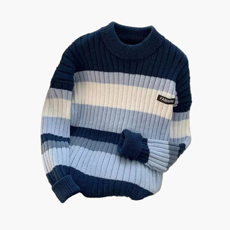 Herren Strickpullover im modernen Streifen-Design – Lässiger Winterpullover für Alltag & Freizeit