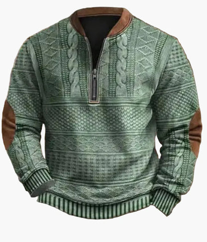 Herren Pullover mit halbem Reißverschluss – Stilvolles Strickdesign für Herbst und Winter