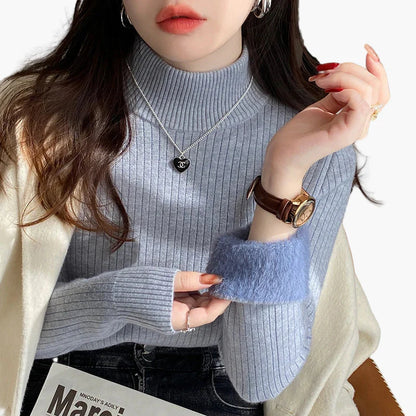 Damen Rollkragenpullover Elegant Strick Slim Fit für Alltag und Büro