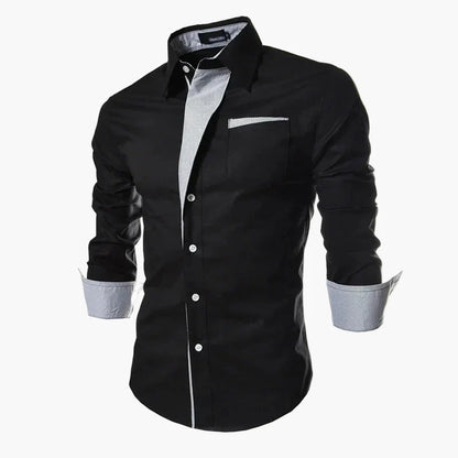 Herren Business Freizeit Hemd Slim Fit Modern Langarmshirt – Eleganter Stil für Büro und Alltag