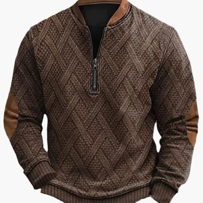 Herren Pullover mit halbem Reißverschluss – Stilvolles Strickdesign für Herbst und Winter