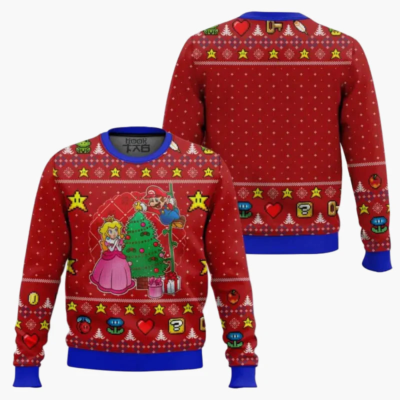 Unisex Retro Gamer Ugly Christmas Sweater – Pixel-Design inspiriert von Videospiel-Klassikern