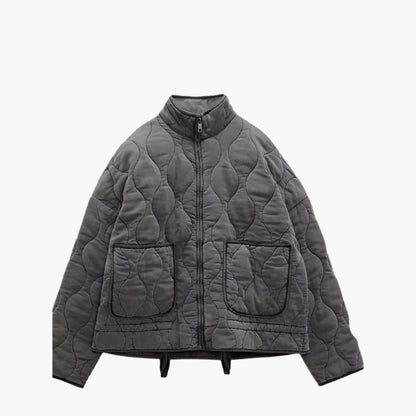 Damen Steppjacke Oversize Winter 2024 – Modische Übergangsjacke mit Taschen und Reißverschluss