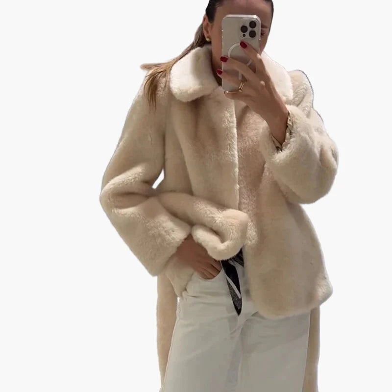 Damen Kurzmantel mit Gürtel und klassischem Kragen – Eleganter Alltagsmantel