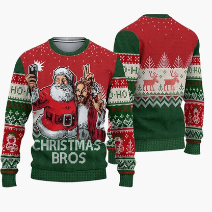 Herren Weihnachts-Pullover Christmas Bros Ugly Christmas Sweater Party