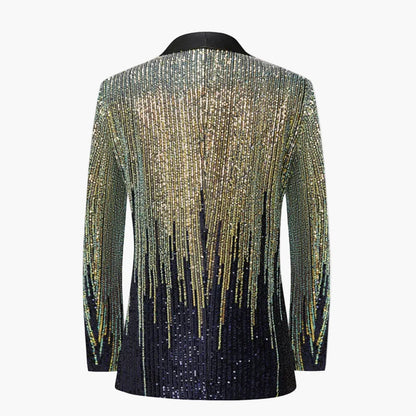 Herren Party Sakko – Glitzerndes Show-Jacket mit Schalkragen, Ideal für Bühne & Events