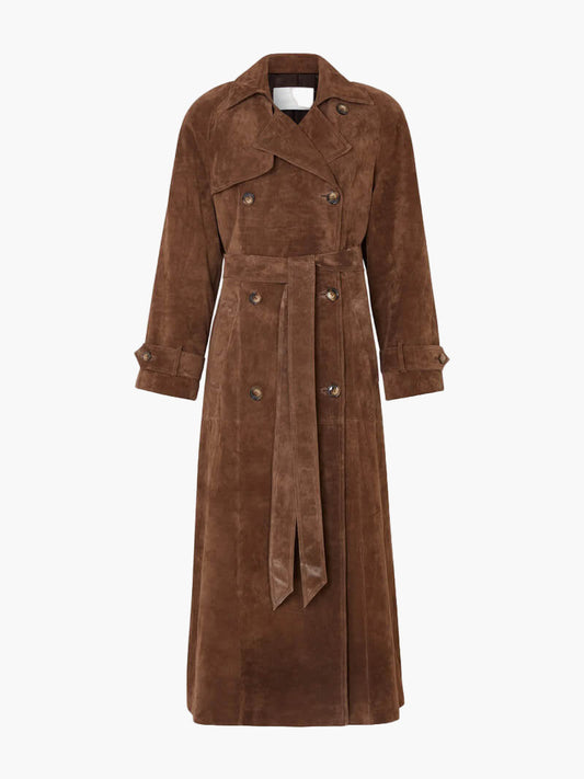 Damen Trenchcoat Longline mit Gürtel – Eleganter Mantel für stilbewusste Frauen