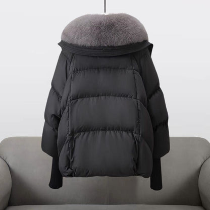 Damen Winter Steppjacke mit Luxusfellkragen – Modischer Puffer für kalte Tage