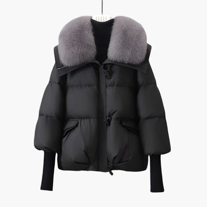 Damen Winter Steppjacke mit Luxusfellkragen – Modischer Puffer für kalte Tage