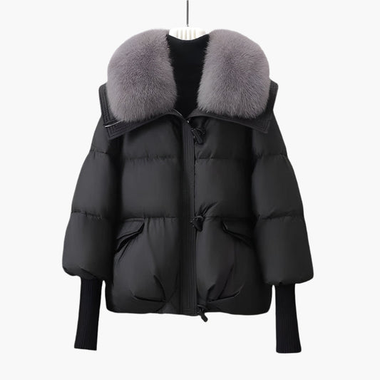 Damen Winter Steppjacke mit Luxusfellkragen – Modischer Puffer für kalte Tage