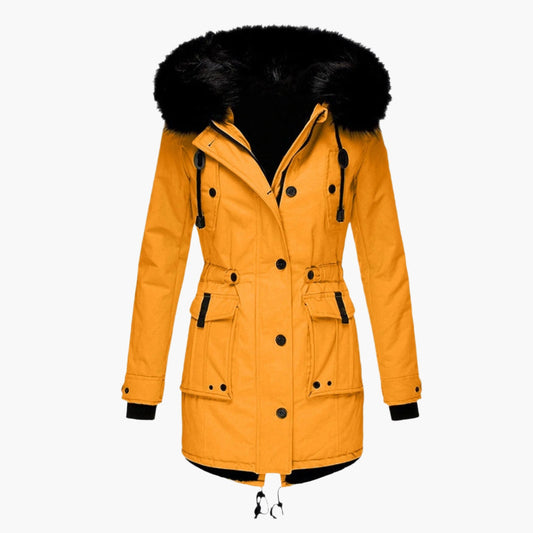 Damen Winterparka mit Kunstfellkapuze – Modischer Mantel für kalte Tage