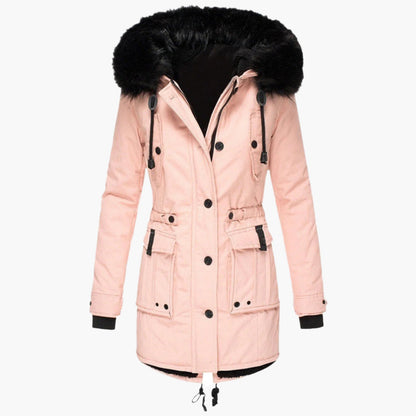 Damen Winterparka mit Kunstfellkapuze – Modischer Mantel für kalte Tage
