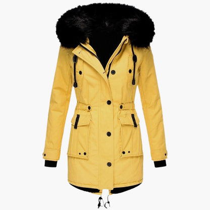Damen Winterparka mit Kunstfellkapuze – Modischer Mantel für kalte Tage