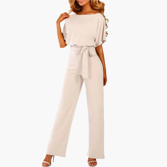 Damen Eleganter Jumpsuit mit weitem Bein und Taillengürtel für besondere Anlässe