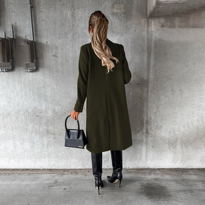 Damen Wintermantel – Eleganter Business- und Alltagsmantel, Doppelreihig, Modernes Design