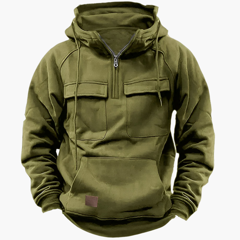 Herren Winter Hoodie mit Zipper – Taktischer Freizeit-Hoodie für Outdoor & Alltag
