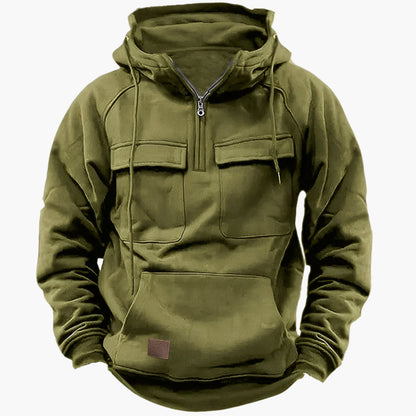 Herren Winter Hoodie mit Zipper – Taktischer Freizeit-Hoodie für Outdoor & Alltag