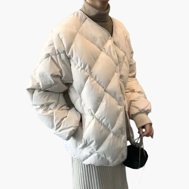 Damen Steppjacke Casual Übergangsjacke mit Knöpfen – Modischer Alltagsbegleiter